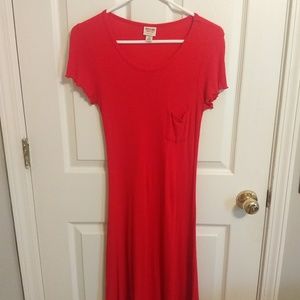 Red casual dress